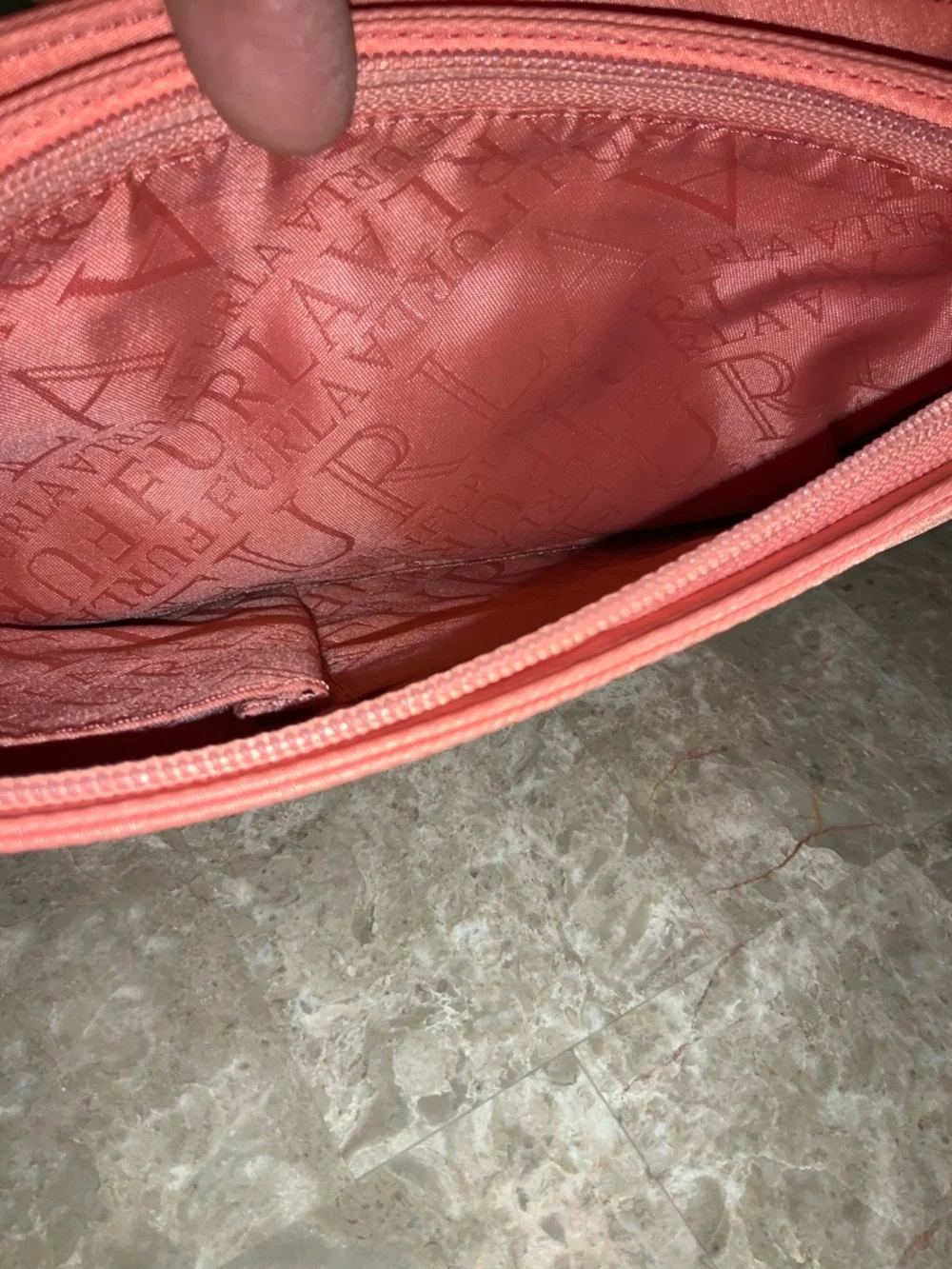 Furla Coral and Light Pink Shoulder Bag GUC - Picture 8 of 16